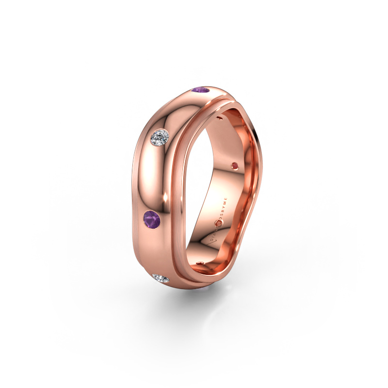 Bild av Vigselring WH2051L26DP 585 roséguld ±6 x 2,4 mm Ametist