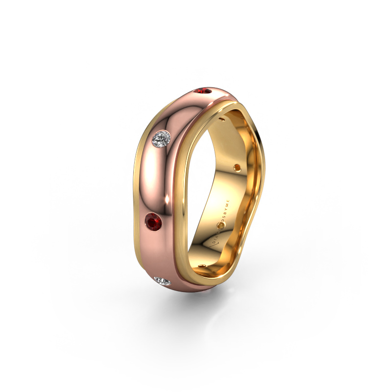Bild von Ehering WH2051L26DP 585 Roségold ±6x2.4 mm Granat