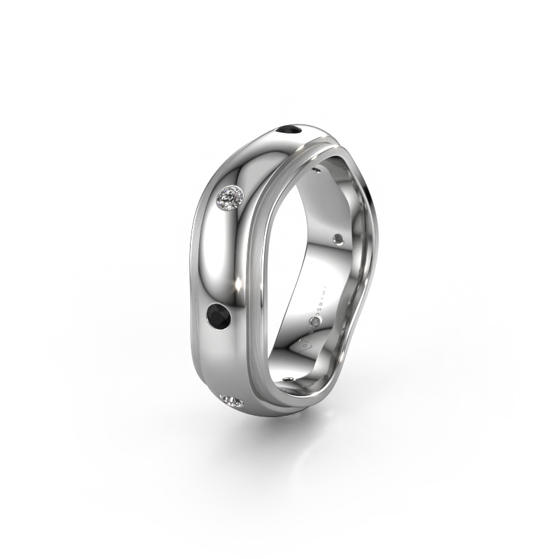 Image of Wedding ring WH2051L26DP 950 platinum ±6x2.4 mm Black diamond