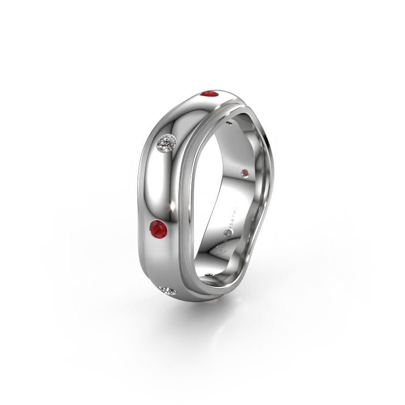 Image of Wedding ring WH2051L26DP 950 platinum ±6x2.4 mm Ruby