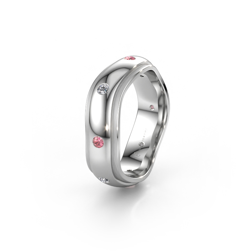 Bild av Vigselring WH2051L26DP 950 platina ±6 x 2,4 mm Rosa turmalin
