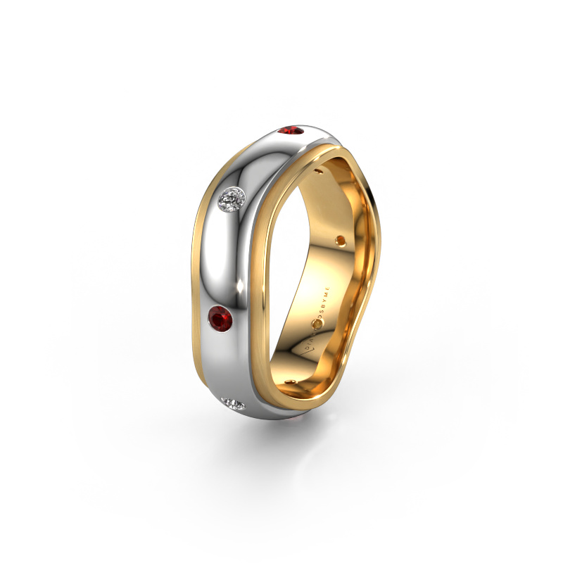 Bild von Ehering WH2051L26DP 585 Weißgold ±6x2.4 mm Granat
