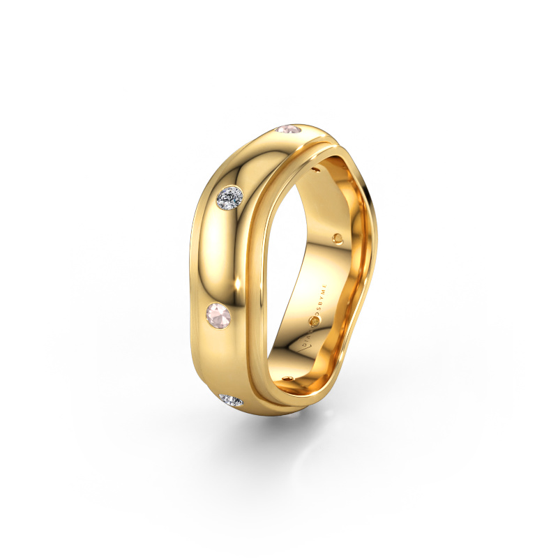 Image of Wedding ring WH2051L26DP 585 gold ±6 x 2.4 mm Morganite champagne
