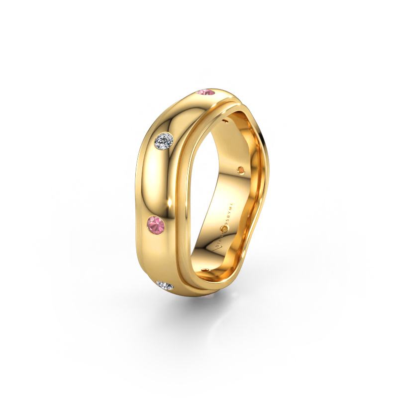 Bild av Vigselring WH2051L26DP 585 gult guld ±6 x 2,4 mm Rosa turmalin