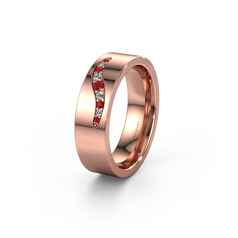Image of Wedding ring WH2053L16BP 585 rose gold ±0.24x0.08 in Ruby