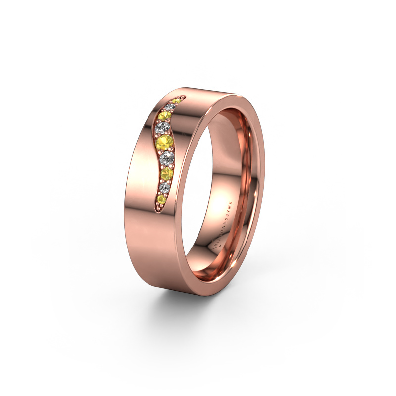 Image of Wedding ring WH2053L16BP 585 rose gold ±0.24x0.08 in Yellow sapphire