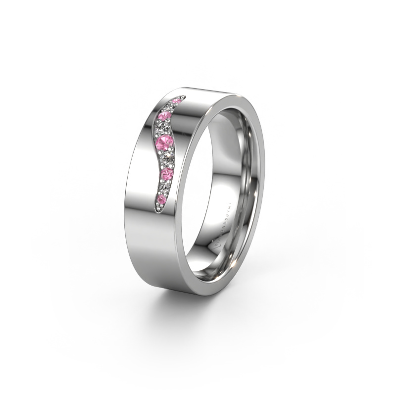 Image of Wedding ring WH2053L16BP 950 platinum ±0.24x0.08 in Pink sapphire