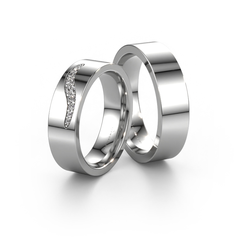 Image de Set Alliances WH2053LM16BP ±6x2 mm 14 Carat or blanc Diamant 0.028 crt