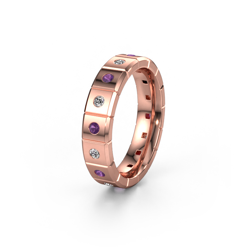 Image of Weddings ring WH2055L15DP 585 rose gold ±0.20x0.09in Amethyst