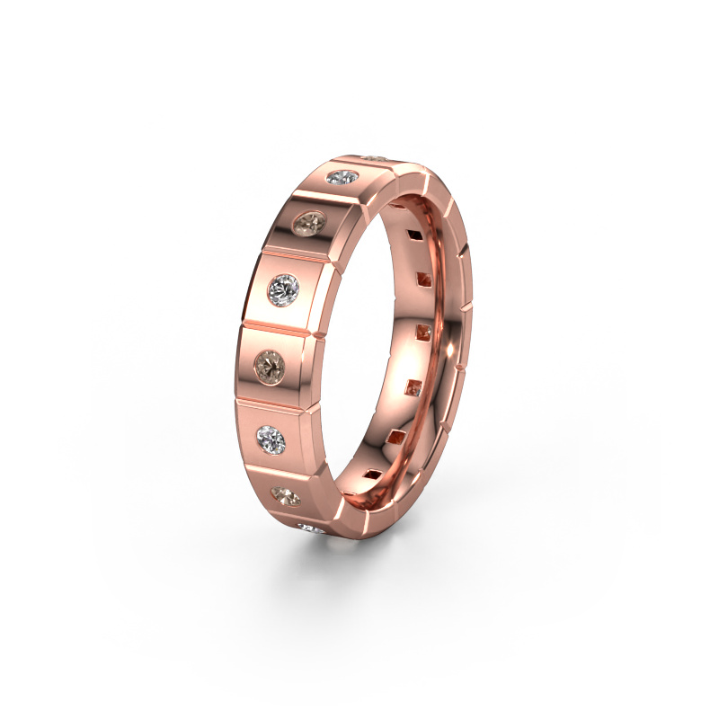 Image of Weddings ring WH2055L15DP 585 rose gold ±0.20x0.09in Brown diamond