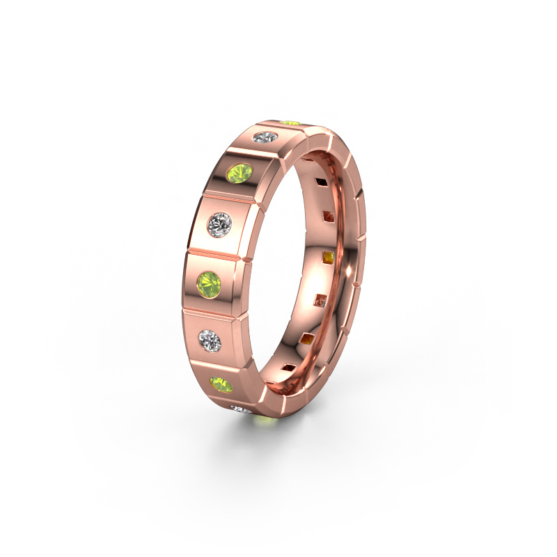 Image of Weddings ring WH2055L15DP 585 rose gold ±5x2.4 mm Peridot