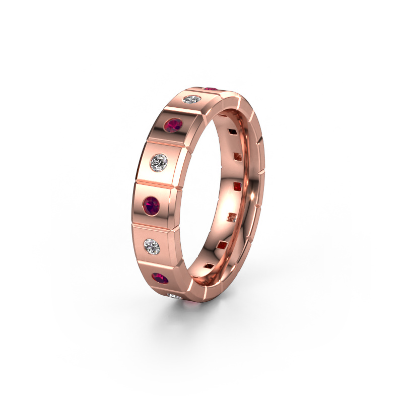 Bild von Ehering WH2055L15DP 585 Roségold ±5x2.4 mm Rhodolit