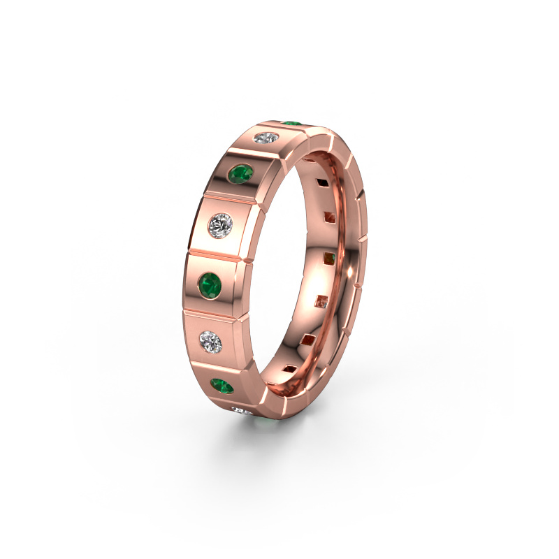 Image of Weddings ring WH2055L15DP 585 rose gold ±0.20x0.09in Emerald