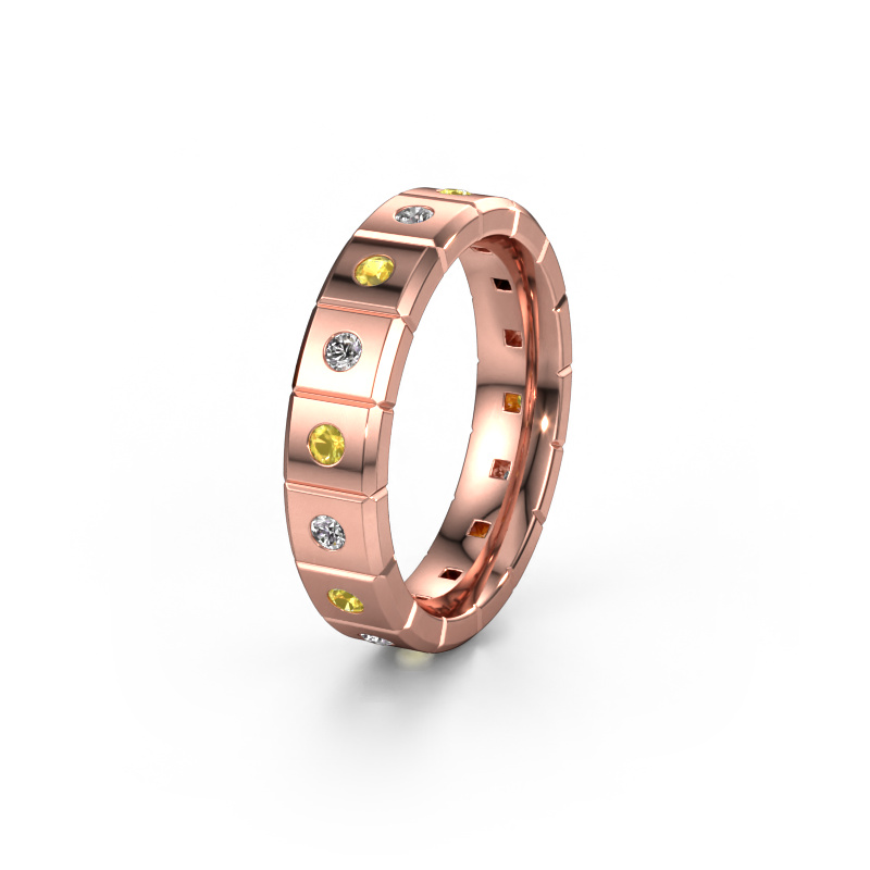Image of Weddings ring WH2055L15DP 585 rose gold ±0.20x0.09in Yellow sapphire