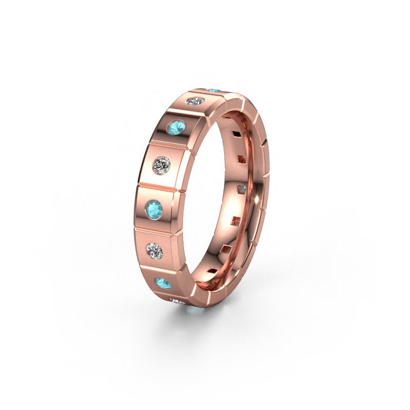 Image of Weddings ring WH2055L15DP 585 rose gold ±0.20x0.09in Blue topaz