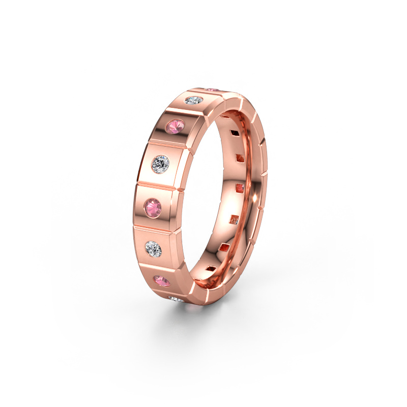Bild av Vigselring WH2055L15DP 585 roséguld ±5 x 2,4 mm Rosa turmalin