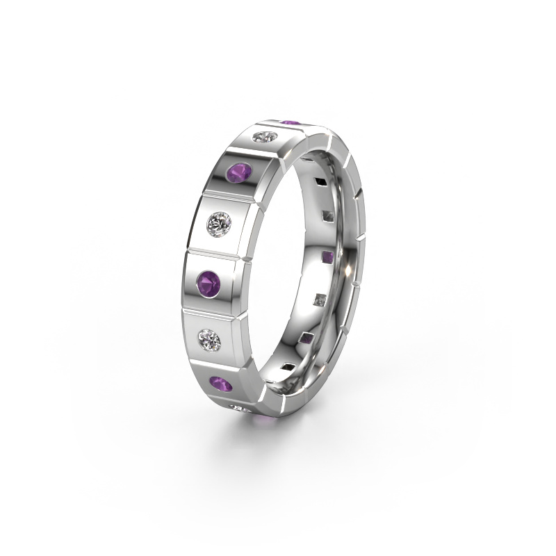 Image de Bague de mariage WH2055L15DP 585 or blanc ±5x2.4 mm Améthyste