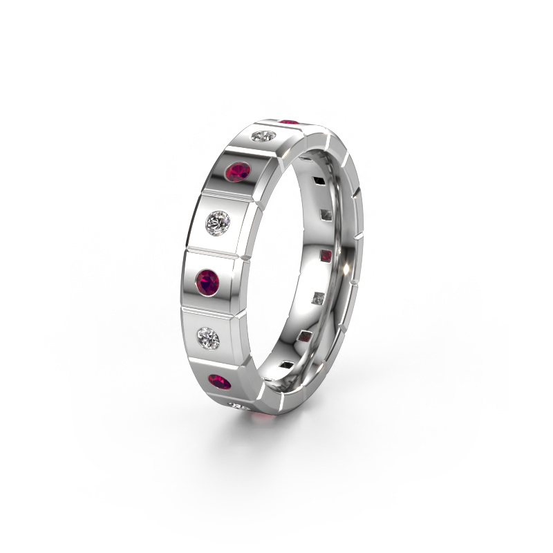 Bild von Ehering WH2055L15DP 585 Weißgold ±5x2.4 mm Rhodolit