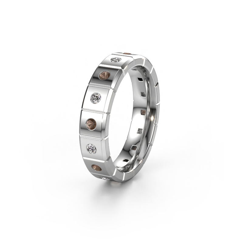 Afbeelding van Huwelijksring WH2055L15DP 585 witgoud ±5x2.4 mm Rookkwarts