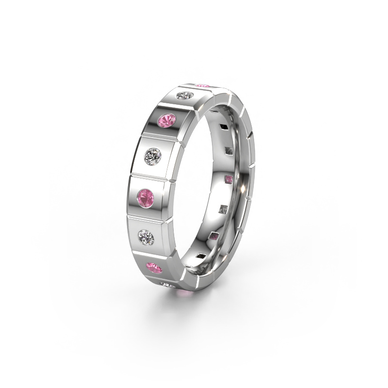 Image of Weddings ring WH2055L15DP 585 white gold ±5x2.4 mm Pink sapphire
