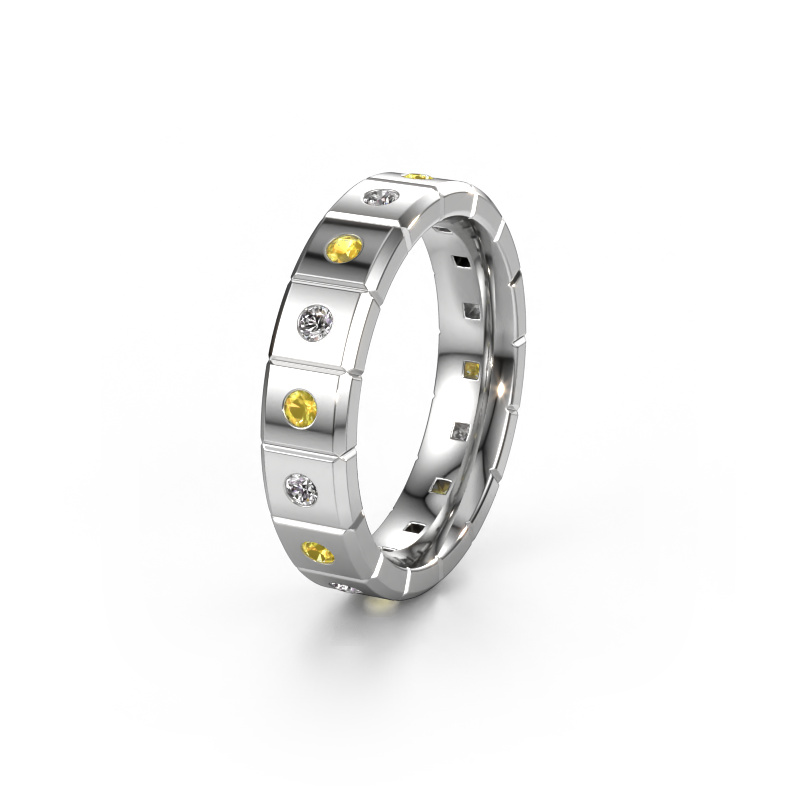 Image of Weddings ring WH2055L15DP 950 platinum ±0.20x0.09in Yellow sapphire