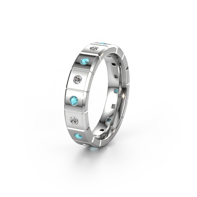Image of Weddings ring WH2055L15DP 585 white gold ±0.20x0.09in Blue topaz
