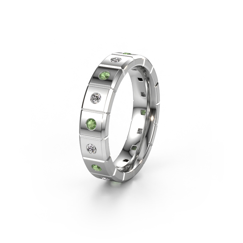 Image of Weddings ring WH2055L15DP 950 platinum ±0.20x0.09in Tourmaline green