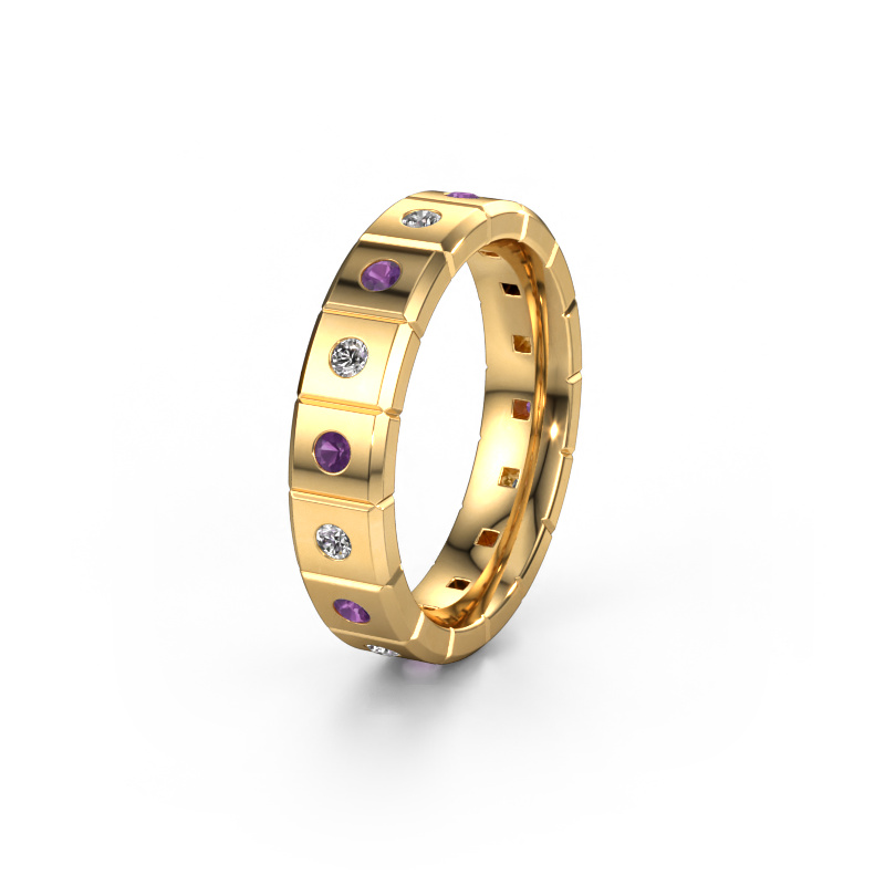 Afbeelding van Huwelijksring WH2055L15DP 585 goud ±5x2.4 mm Amethist