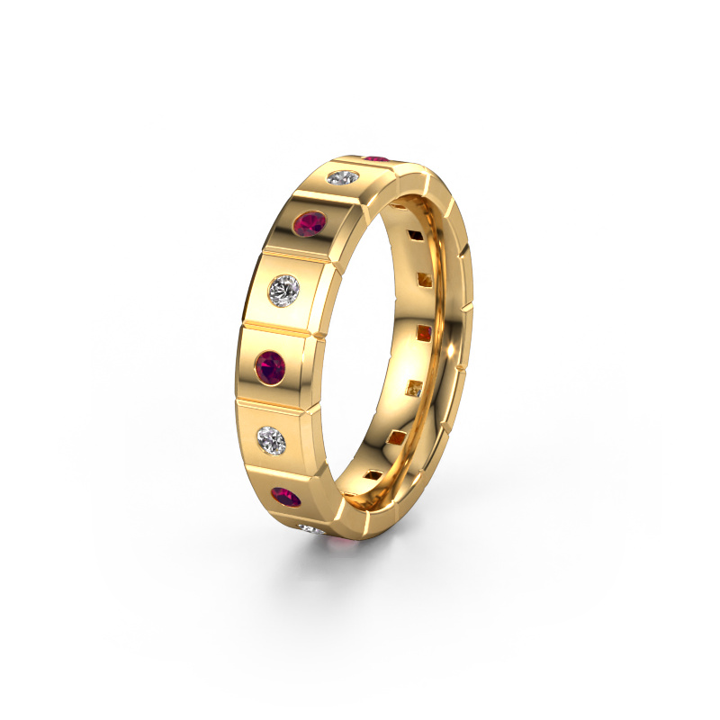 Bild von Ehering WH2055L15DP 585 Gold ±5x2.4 mm Rhodolit