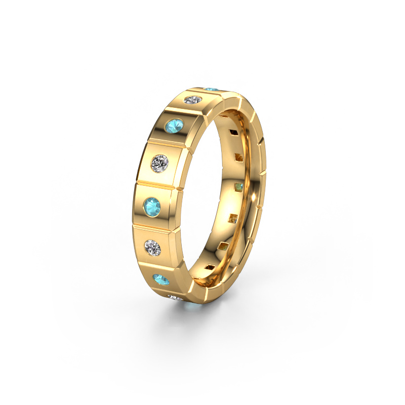 Image de Bague de mariage WH2055L15DP 585 or jaune ±5x2.4 mm Topaze bleue