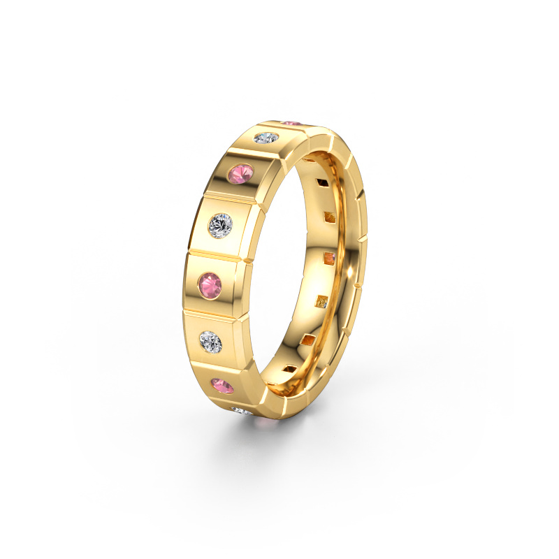 Bild av Vigselring WH2055L15DP 585 gult guld ±5 x 2,4 mm Rosa turmalin