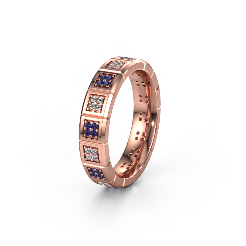 Image of Wedding ring WH2056L15DP 585 rose gold ±0.20x0.09in Sapphire