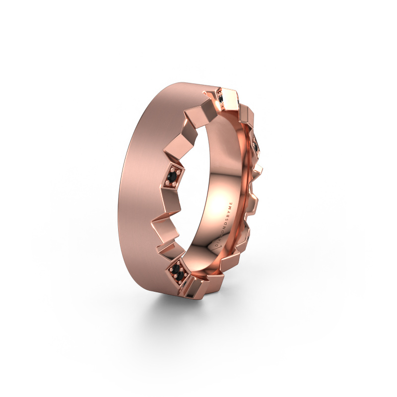 Bild von Ehering WH2058L17EM 585 Roségold ±7x2.6 mm Schwarz Diamant