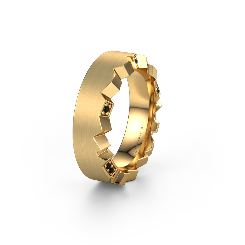 Image of Wedding ring WH2058L17EM 585 gold ±0.28x0.1in Black diamond