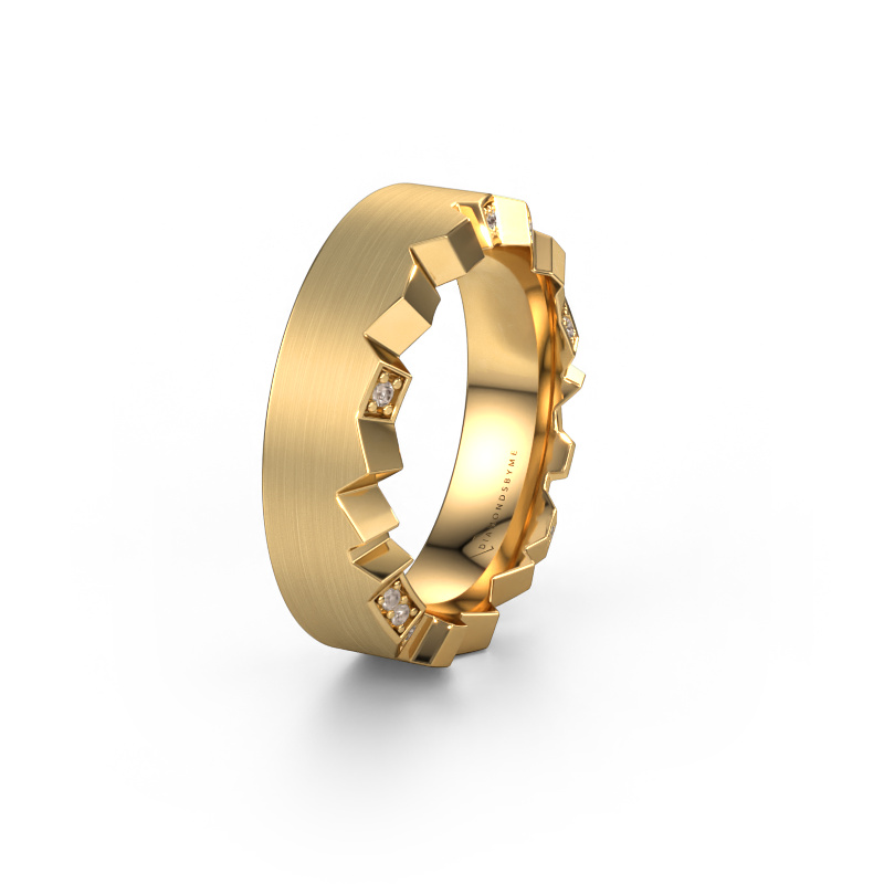 Image of Wedding ring WH2058L17EM 585 gold ±0.28x0.1in Brown diamond