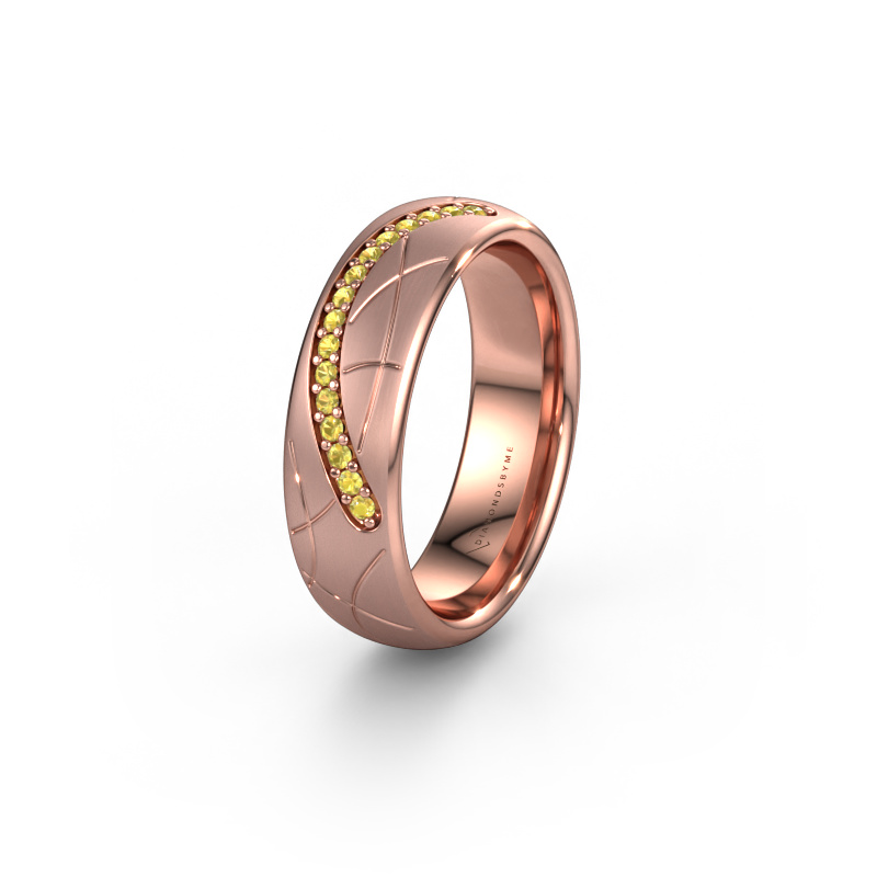 Image of Wedding ring WH2060L36CM 585 rose gold ±0.24x0.09in Yellow sapphire