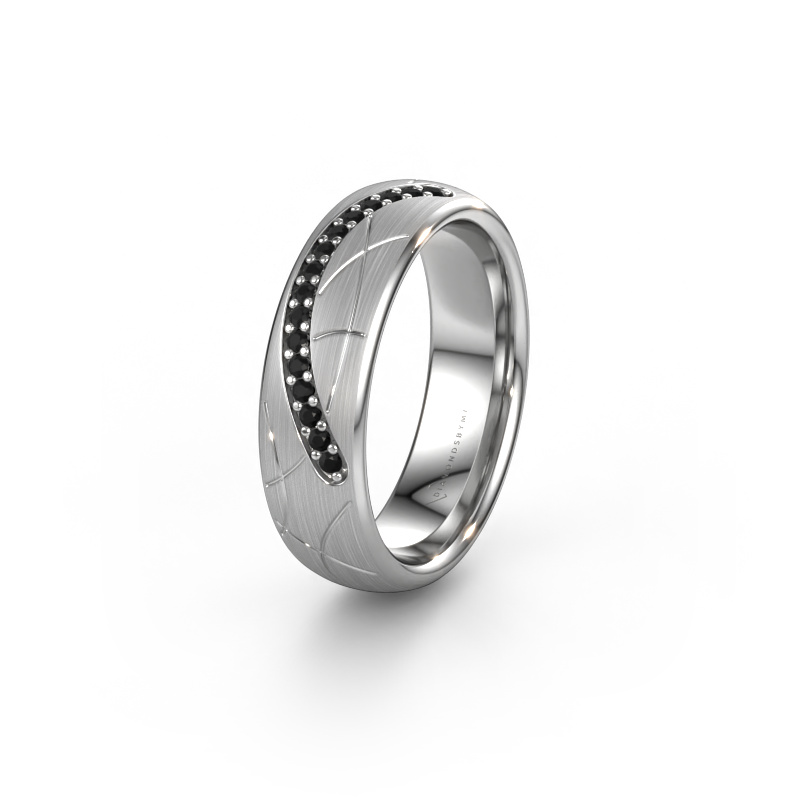 Bild von Trauring WH2060L36CM 585 Weißgold ±6x2.2 mm Schwarz Diamant