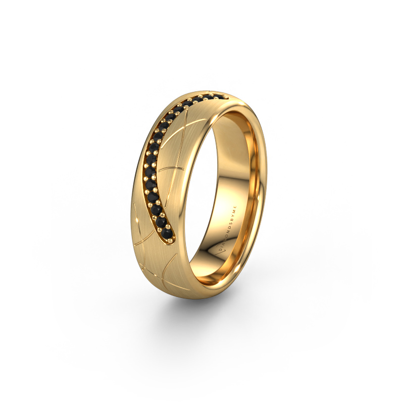 Bild von Trauring WH2060L36CM 585 Gold ±6x2.2 mm Schwarz Diamant