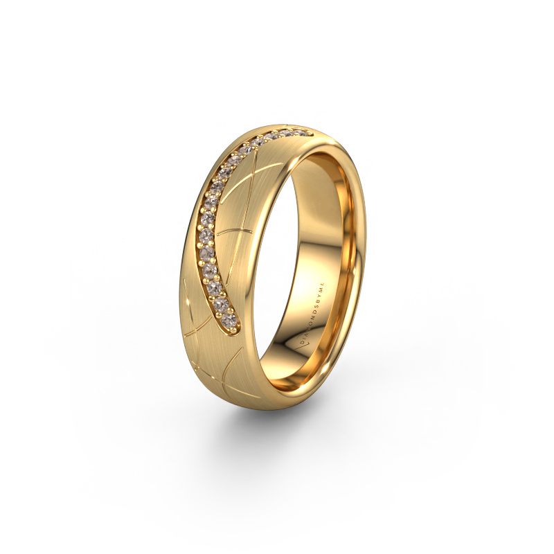 Image of Wedding ring WH2060L36CM 585 gold ±0.24x0.09in Brown diamond