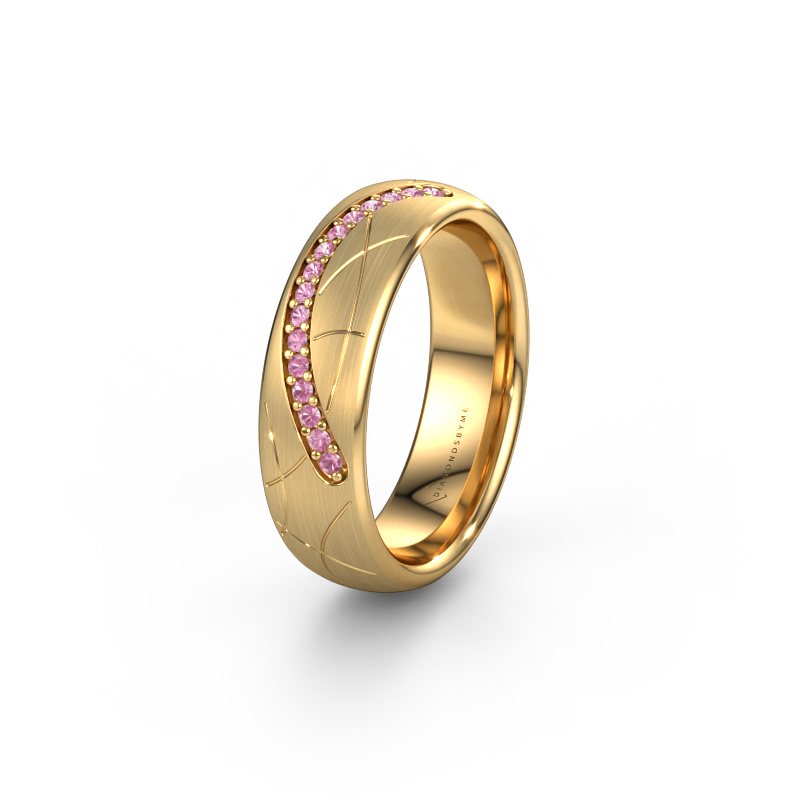 Bild von Trauring WH2060L36CM 585 Gold ±6x2.2 mm Pink Saphir