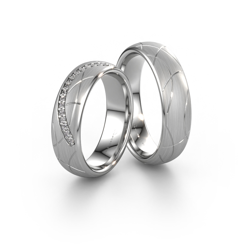 Image de Set Alliances WH2060LM36CM ±6x2.2 mm 14 Carat or blanc Diamant 0.008 crt
