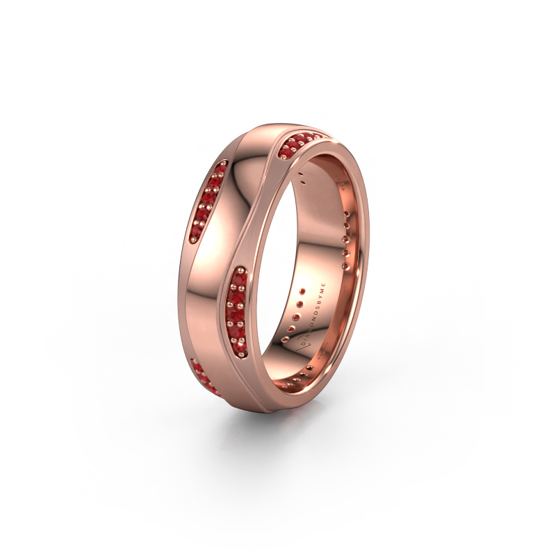 Image of Wedding ring WH2062L26BM 585 rose gold ±6x2 mm Ruby