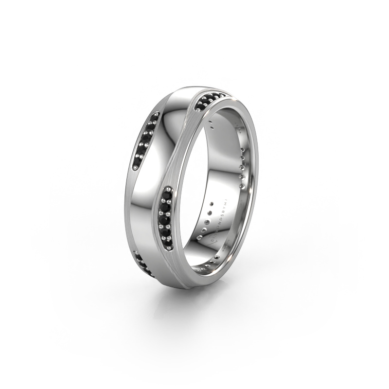 Image of Wedding ring WH2062L26BM 585 white gold ±0.24x0.08 in Black diamond