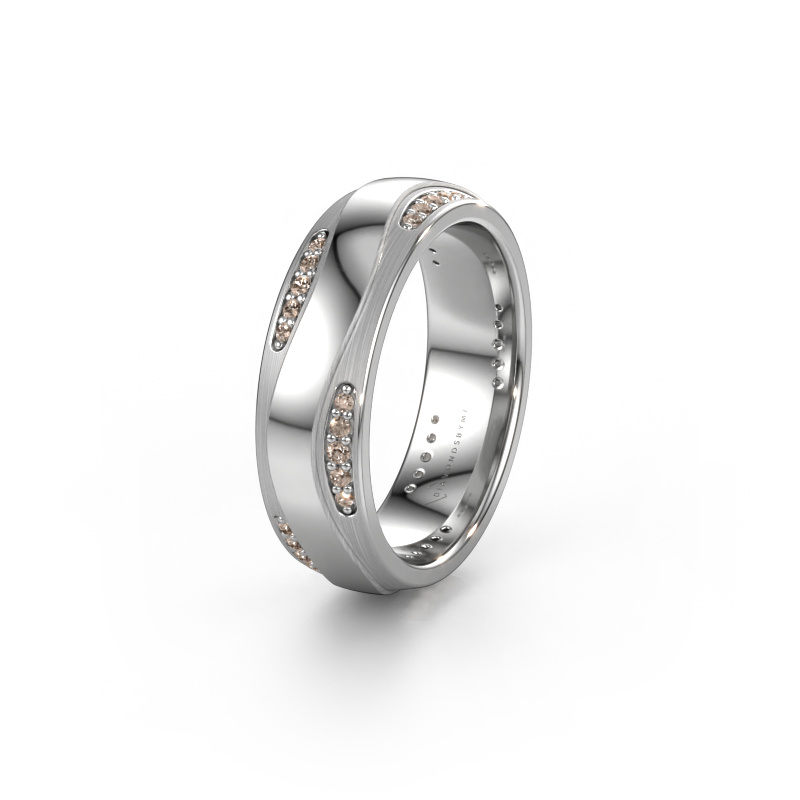 Bild von Ehering WH2062L26BM 585 Weißgold ±6x2 mm Braun Diamant