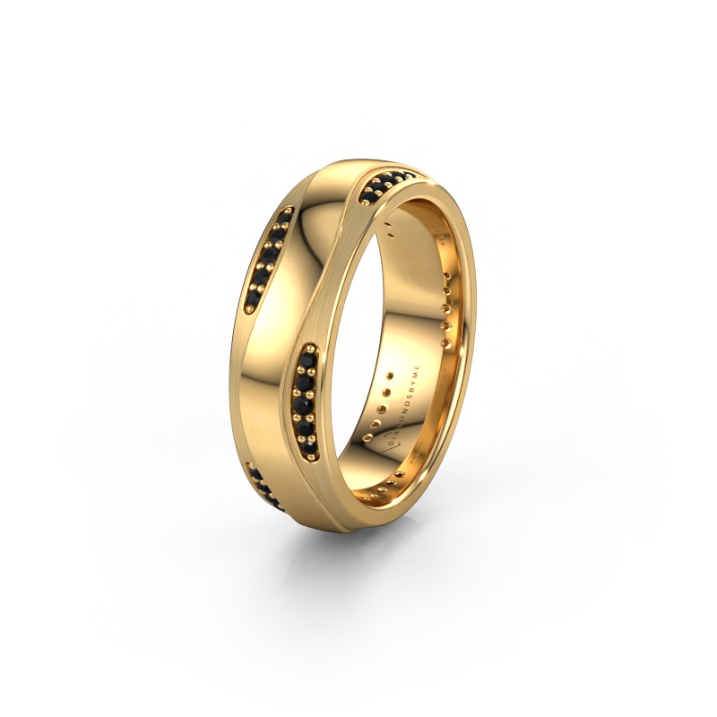 Image of Wedding ring WH2062L26BM 585 gold ±0.24x0.08 in Black diamond