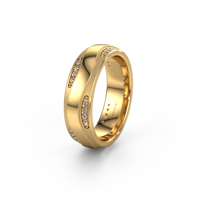 Image of Wedding ring WH2062L26BM 585 gold ±0.24x0.08 in Brown diamond