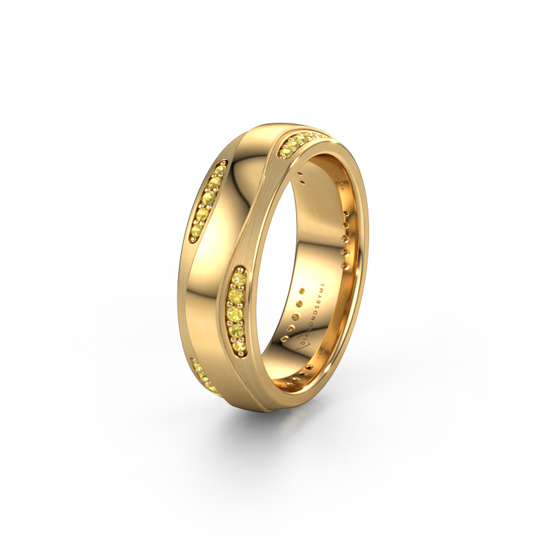 Image of Wedding ring WH2062L26BM 585 gold ±0.24x0.08 in Yellow sapphire