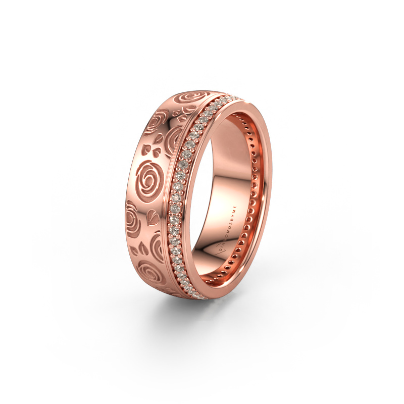 Bild av Vigselring WH2066L27D 585 roséguld ±7 x 2,4 mm Brun diamant 0.295 crt