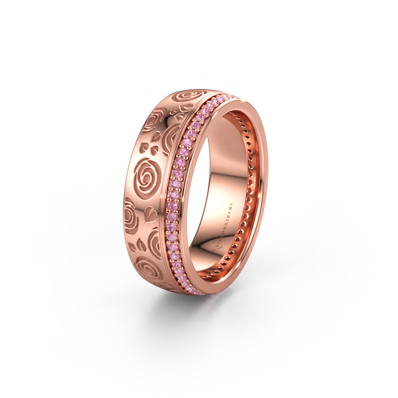 Bild av Vigselring WH2066L27D 585 roséguld ±7 x 2,4 mm Rosa safir 1 mm