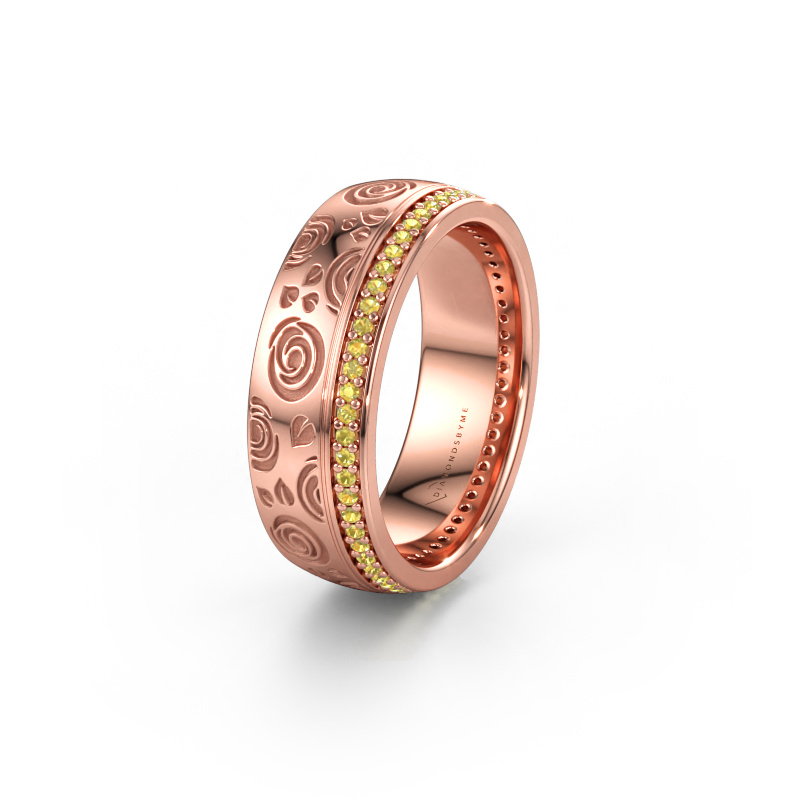 Immagine di Fede nuziale WH2066L27D 585 oro rosa ±7 x 2,4 mm Zaffiro giallo 1 mm